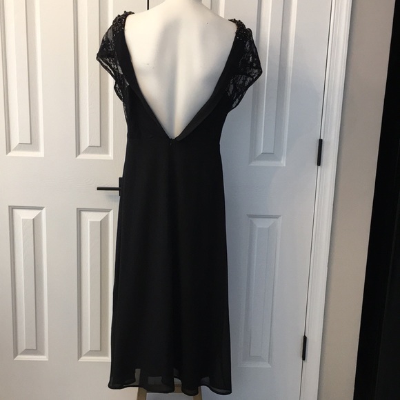 ANTHROPOLOGIE Pins and Needles Black Beaded OPEN BACK MIDI Dress - Picture 5 of 9